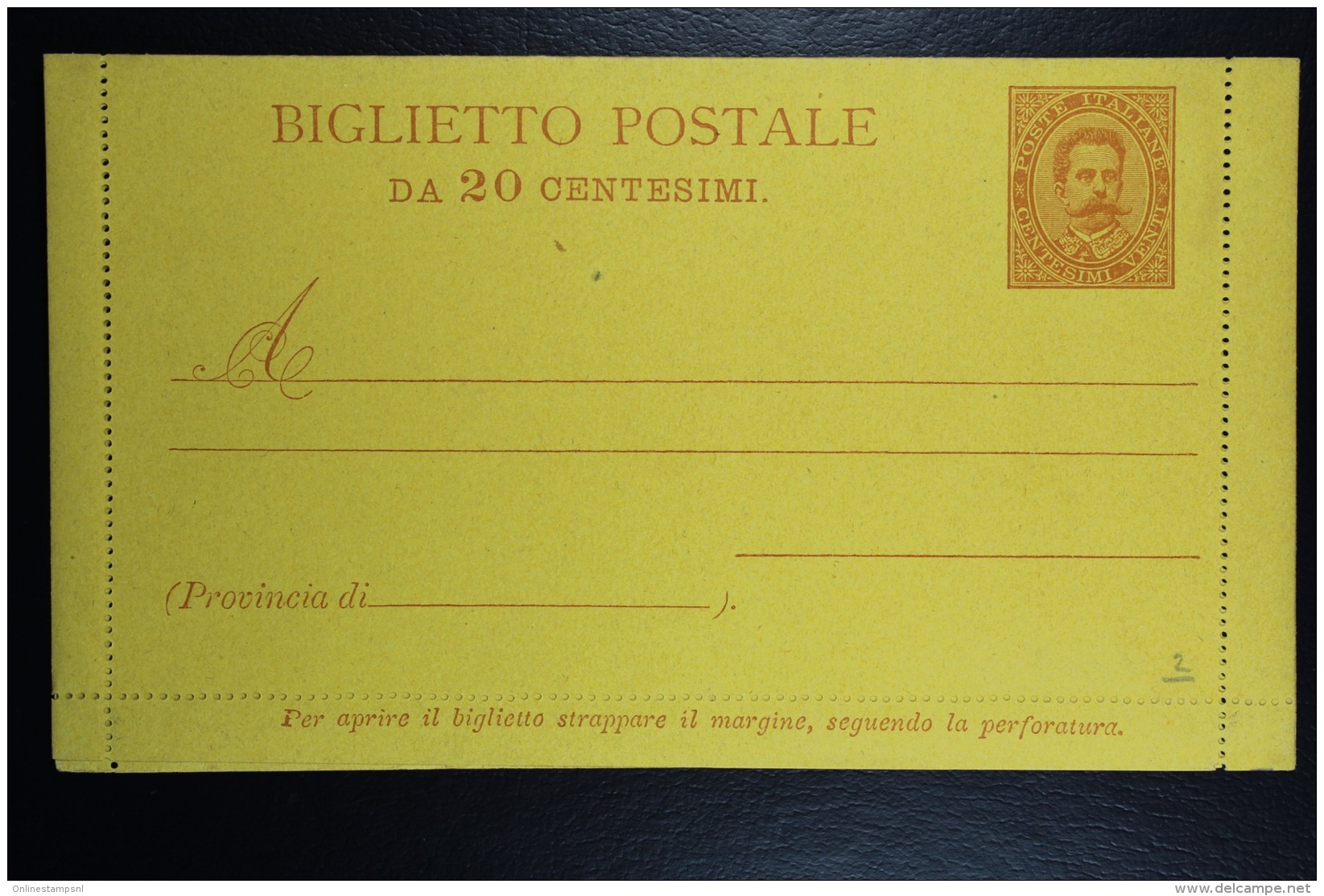 Italia: Biglietto Postale  Mi  K 2   1889 - Postwaardestukken