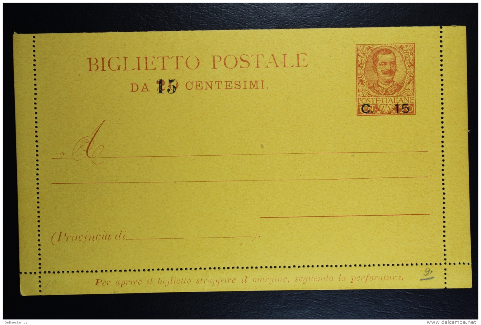 Italia: Biglietto Postale  Mi  K 9 1903 - Ganzsachen