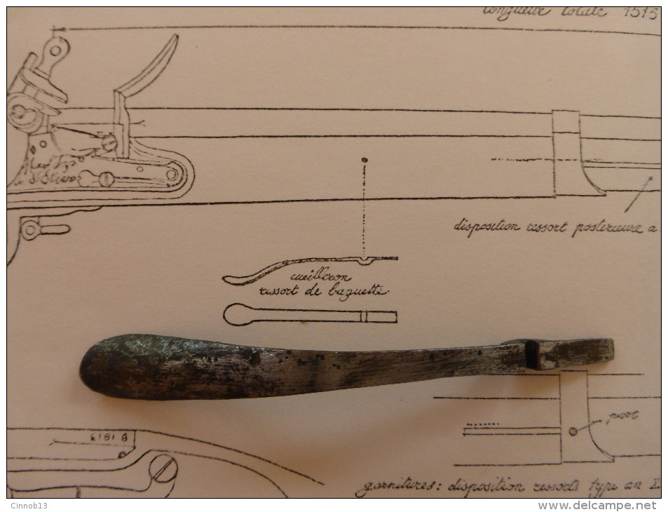 CUEILLERON / RESSORT DE BAGUETTE - FUSIL AN 9 - AN IX - Decorative Weapons