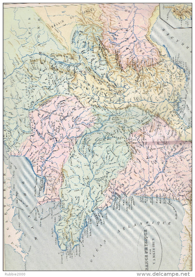 CARTE 1880 FRANCE PHYSIQUE PAR MALTE BRUN - Cartes Géographiques