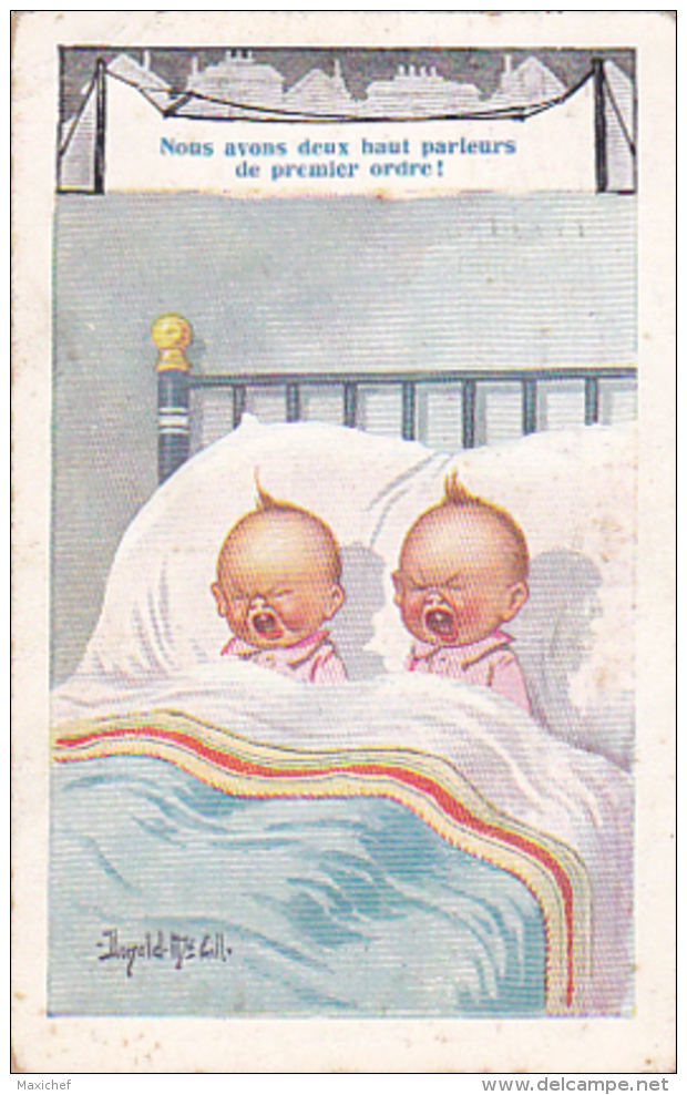 Carte Humoristique Illustrée Par Donald Mc Gill "Nous Avons Deux Haut Parleurs De Premier Ordre" Jumeaux Pleurant - Mc Gill, Donald