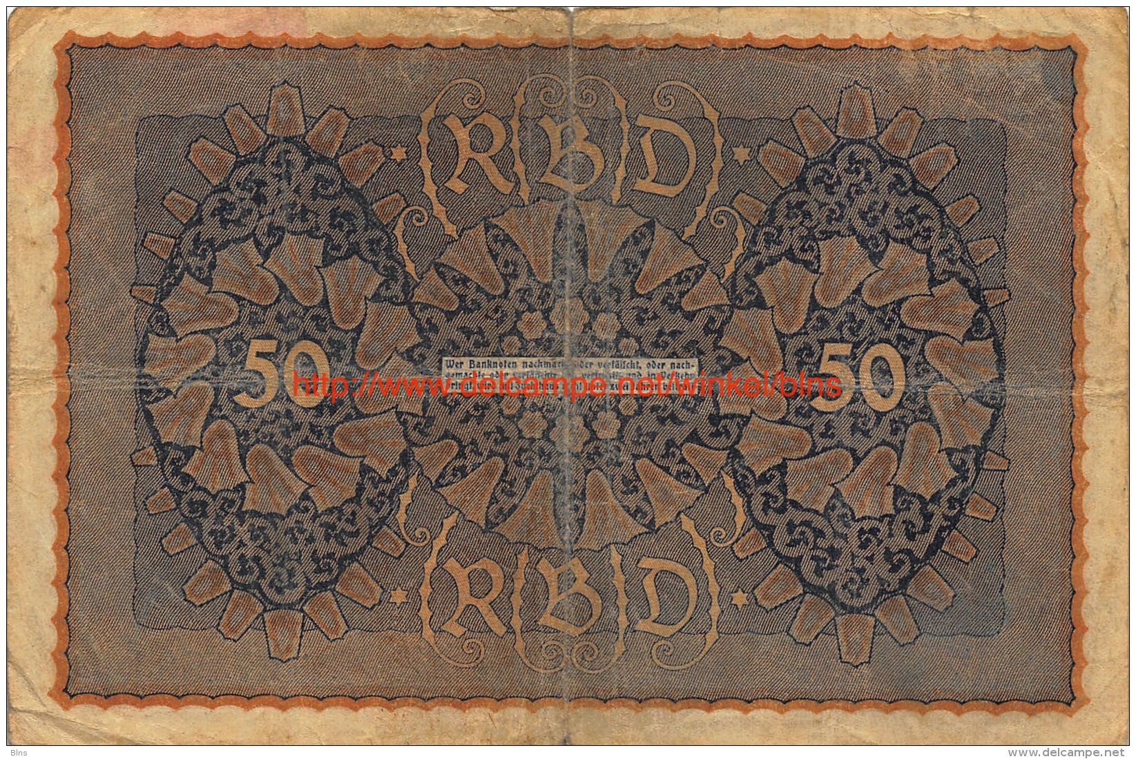 1919 Fünfzig Reichsbanknote 50 - 50 Mark