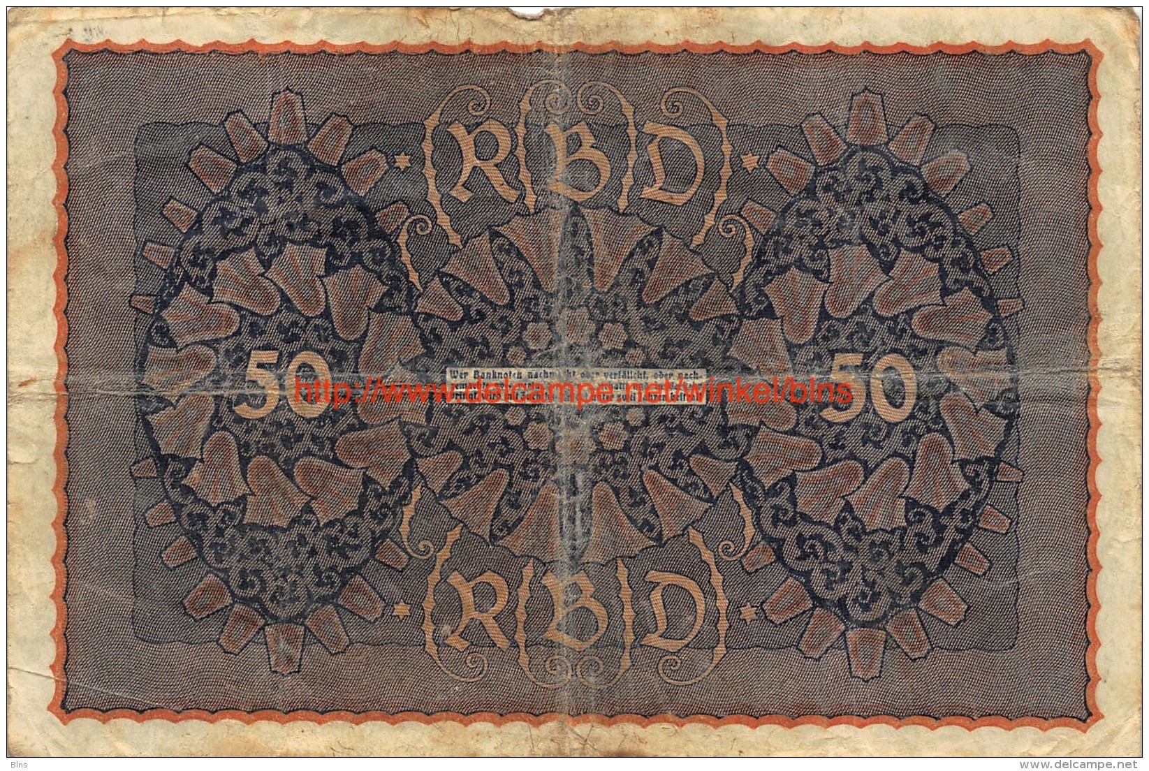 1919 Fünfzig Reichsbanknote 50 - 50 Mark