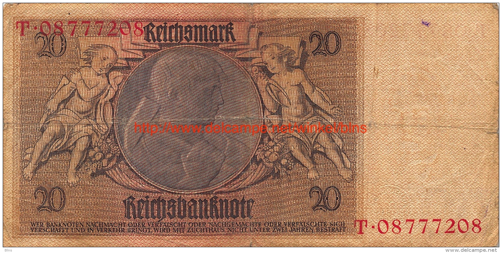 1929 Zwanzig Reichsbanknote 20 - 20 Mark