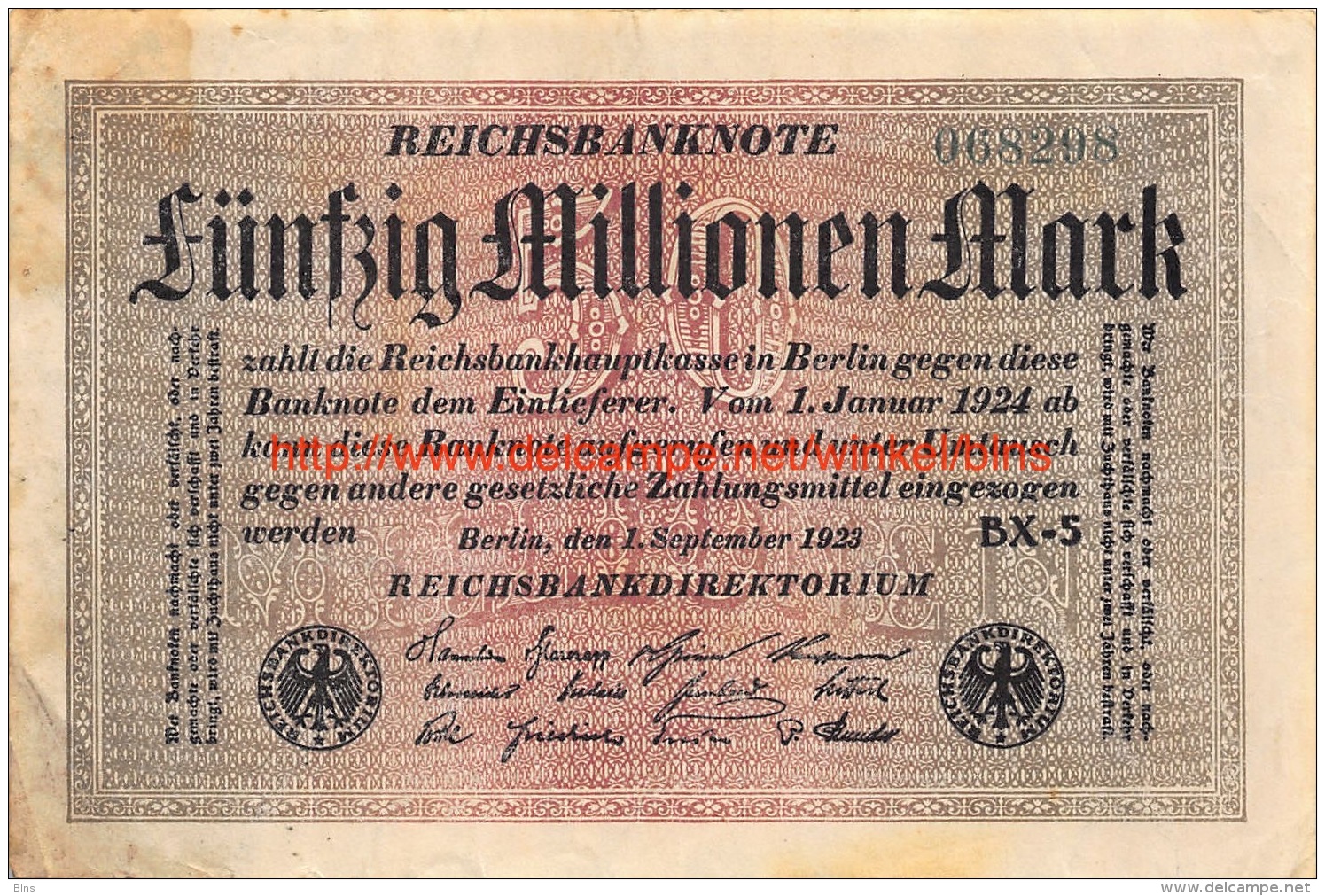 Fünfzig Millionen Mark 1923 - 50 Miljoen Mark