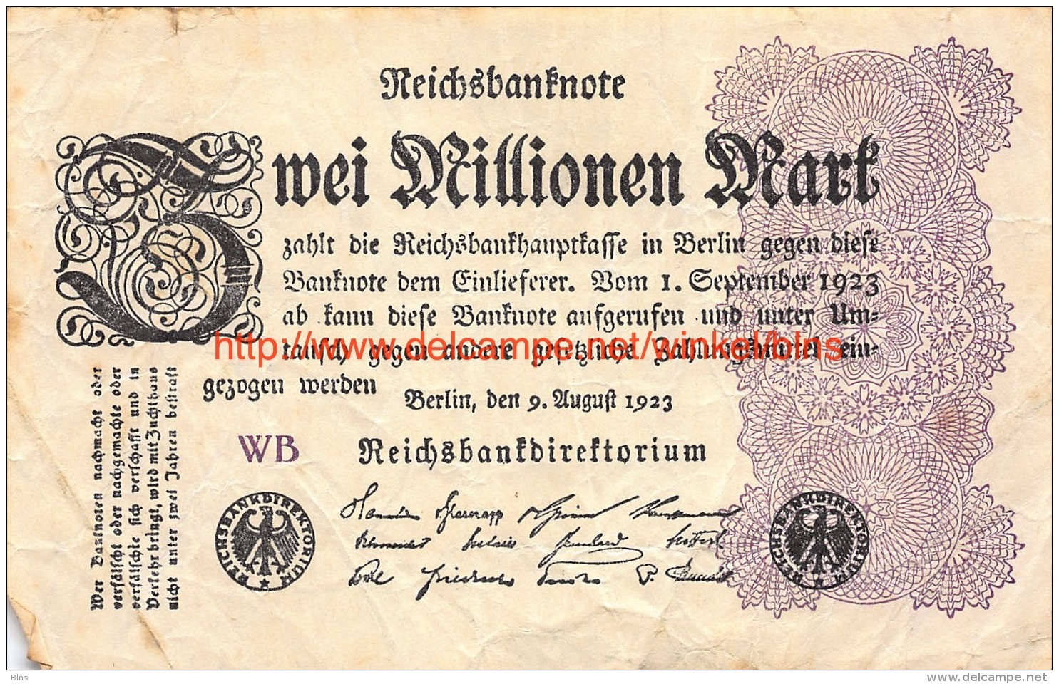 Zwei Millionen Mark 1923 - 2 Mio. Mark