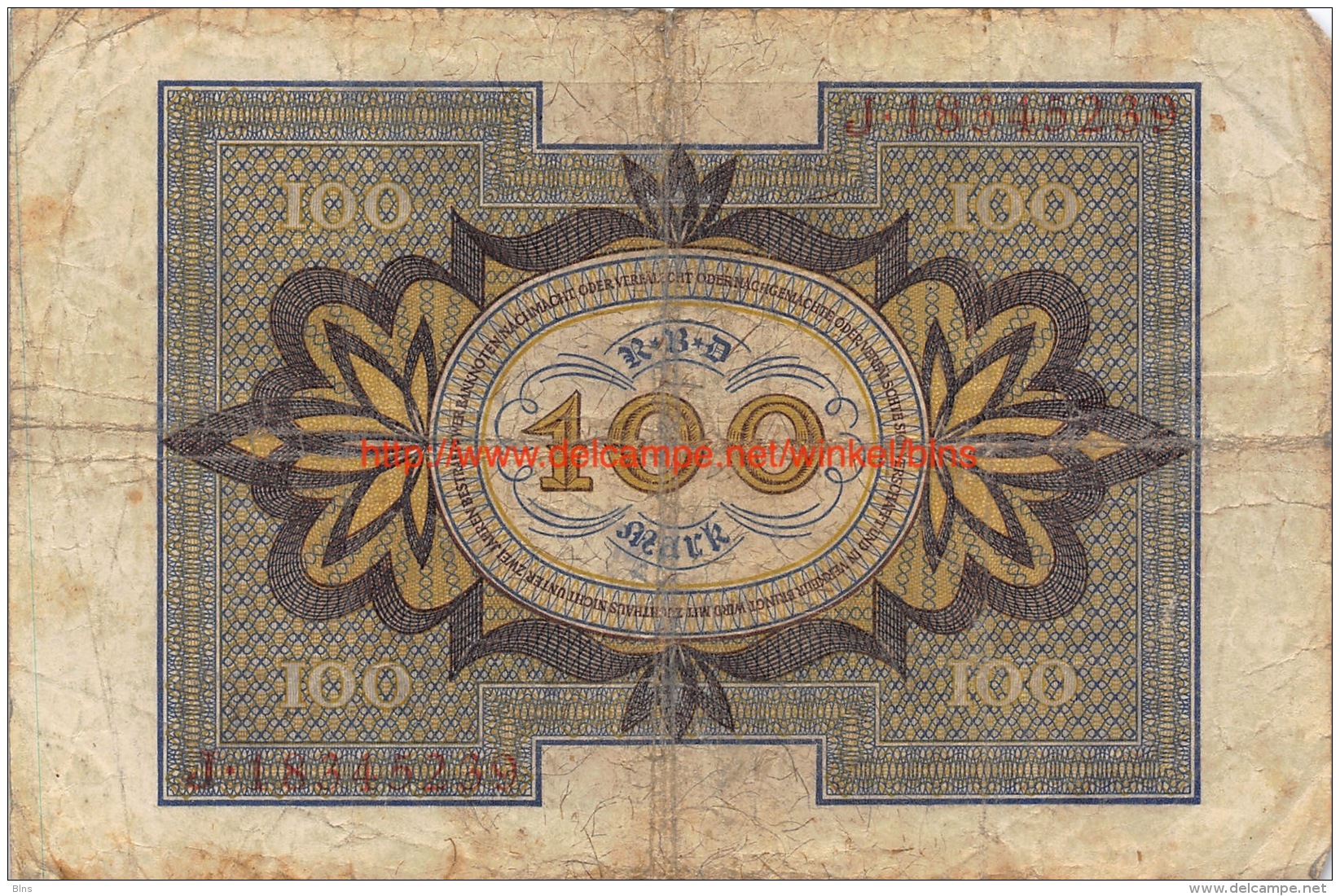 Hundert Mark 100 Reichsbanknote 1920 - 100 Mark