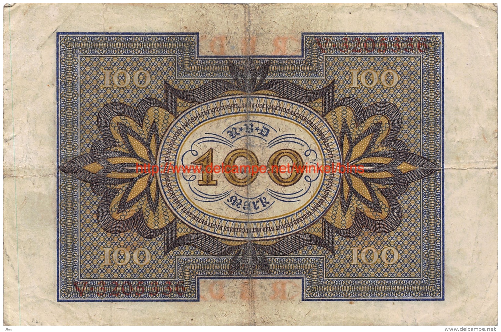 Hundert Mark 100 Reichsbanknote 1920 - 100 Mark