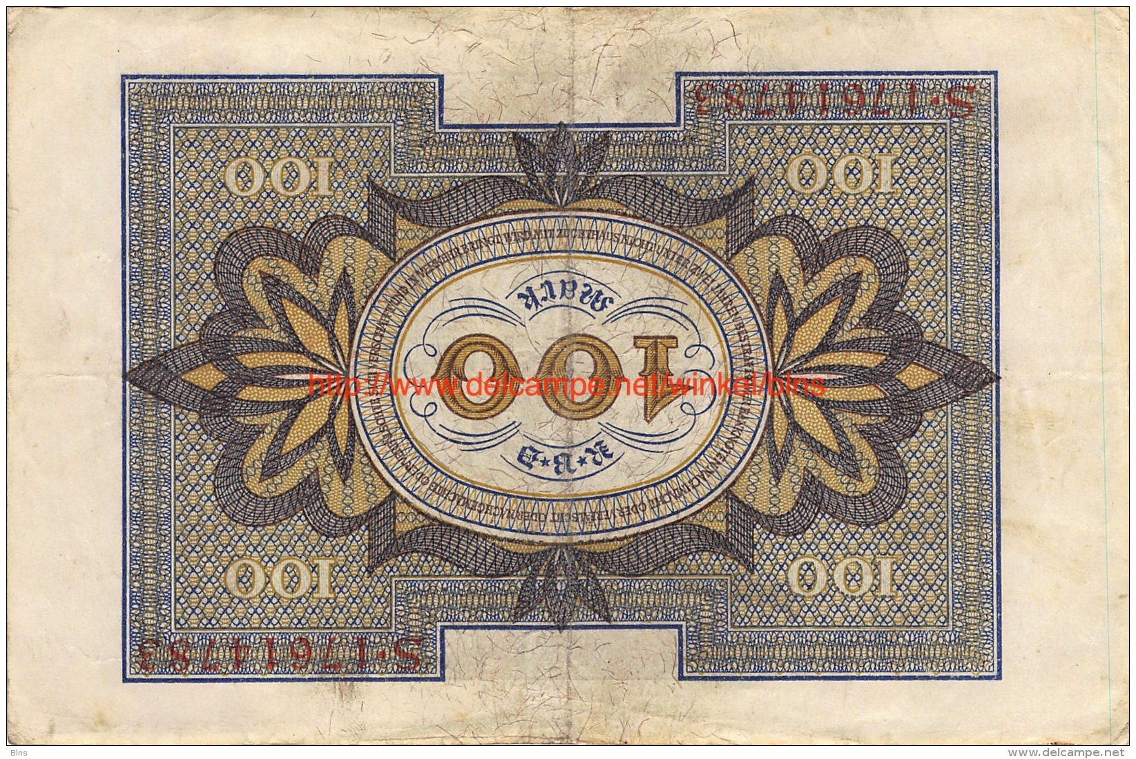 Hundert Mark 100 Reichsbanknote 1920 - 100 Mark