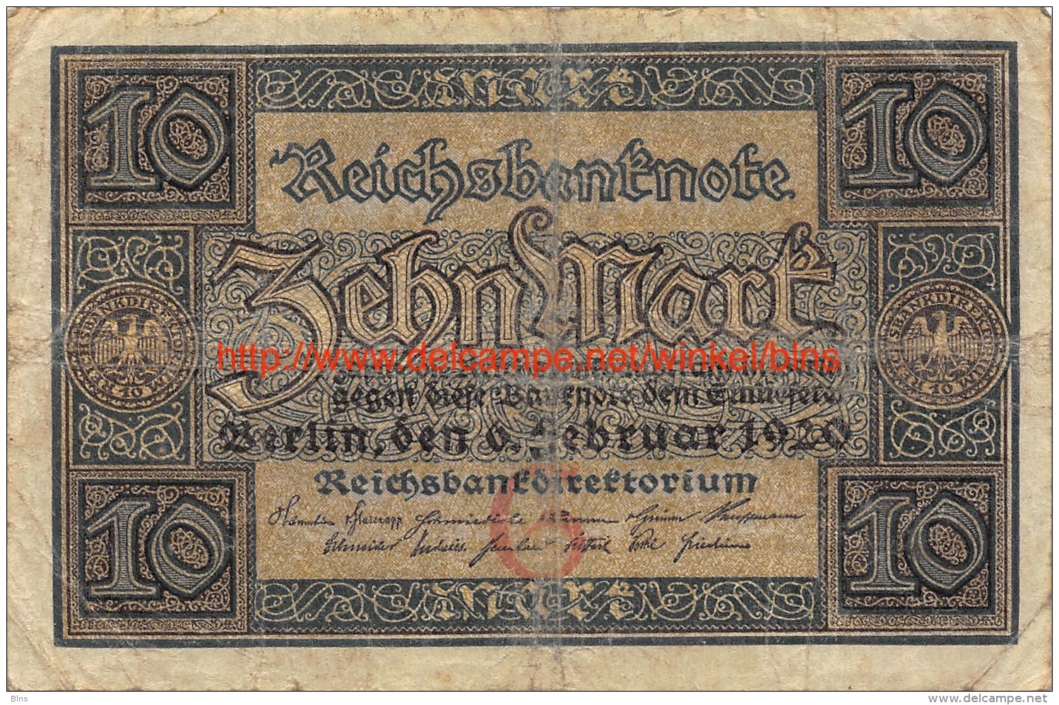 Zehn Mark 10 Reichsbanknote 1920 - 10 Mark