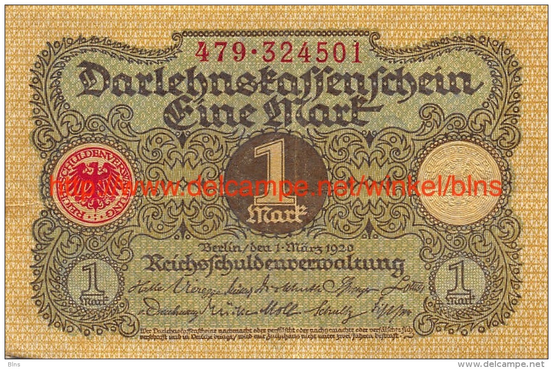 Eine Mark 1920 - 1 Mark