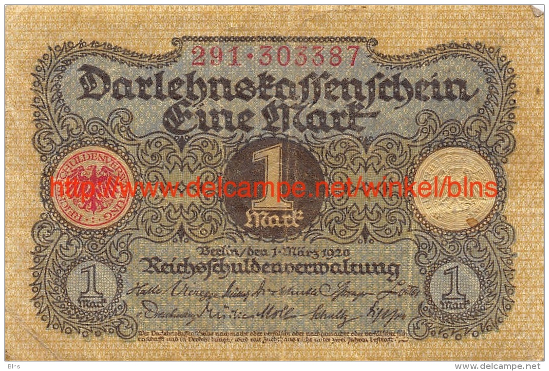 Eine Mark 1920 - 1 Mark