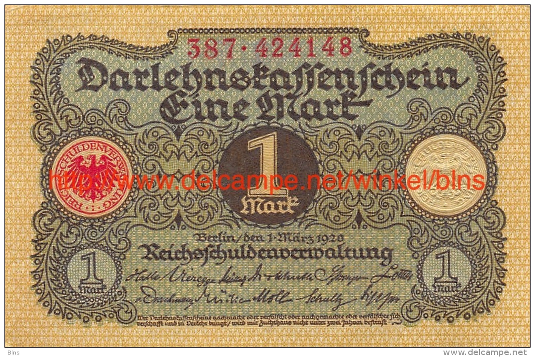 Eine Mark 1920 - 1 Mark