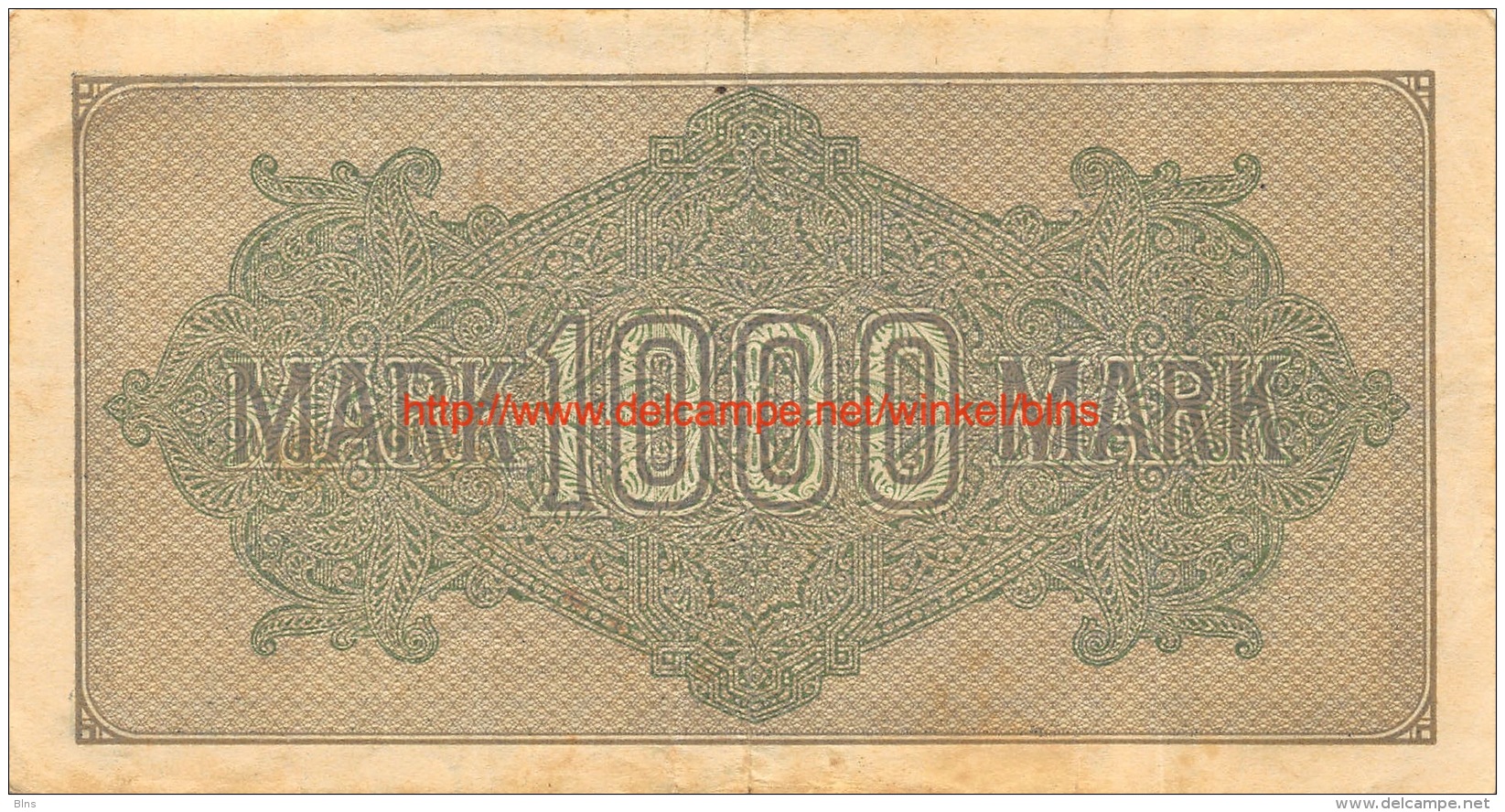 Tausend Mark 1000 Reichsbanknote 1922 - 10000 Mark