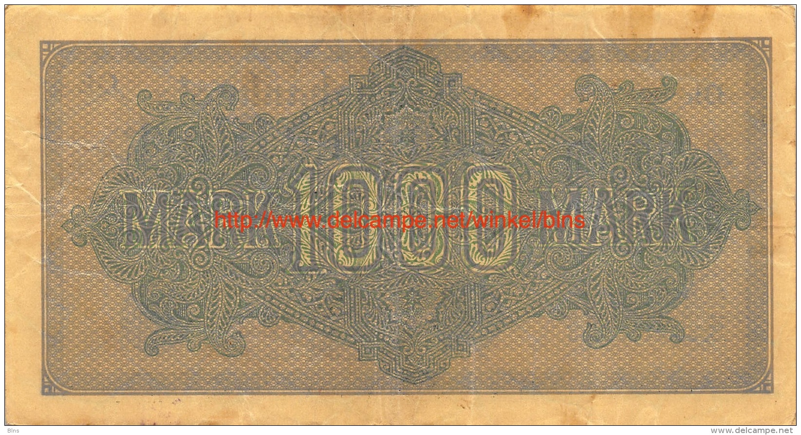 Tausend Mark 1000 Reichsbanknote 1922 - 10000 Mark