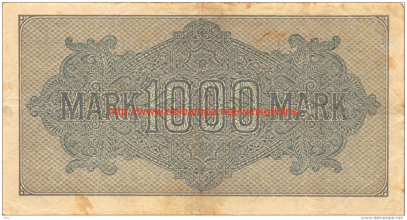 Tausend Mark 1000 Reichsbanknote 1922 - 10000 Mark