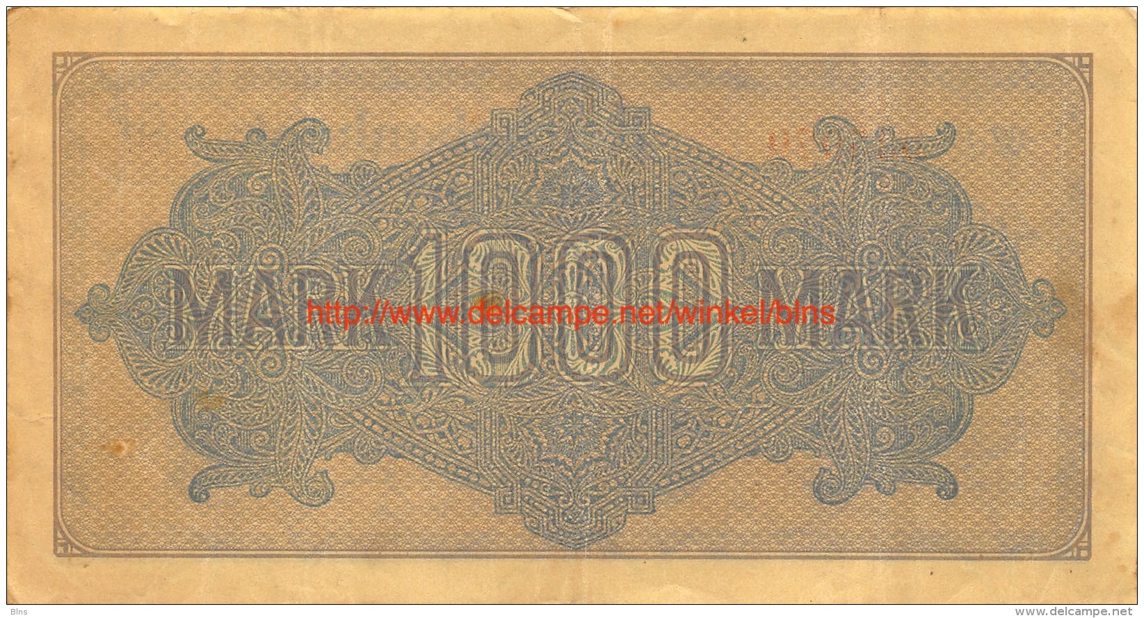 Tausend Mark 1000 Reichsbanknote 1922 - 10000 Mark