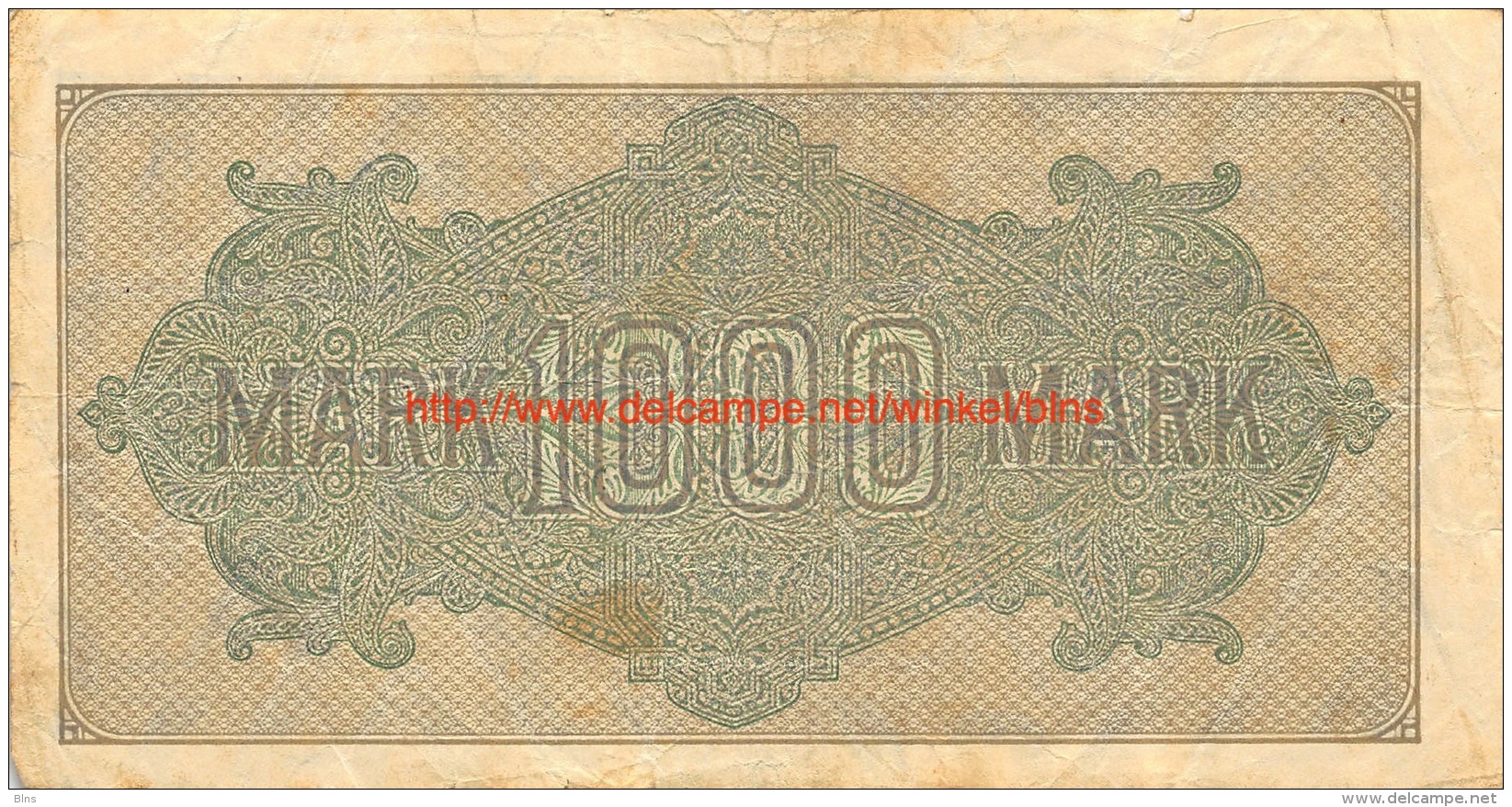 Tausend Mark 1000 Reichsbanknote 1922 - 10000 Mark