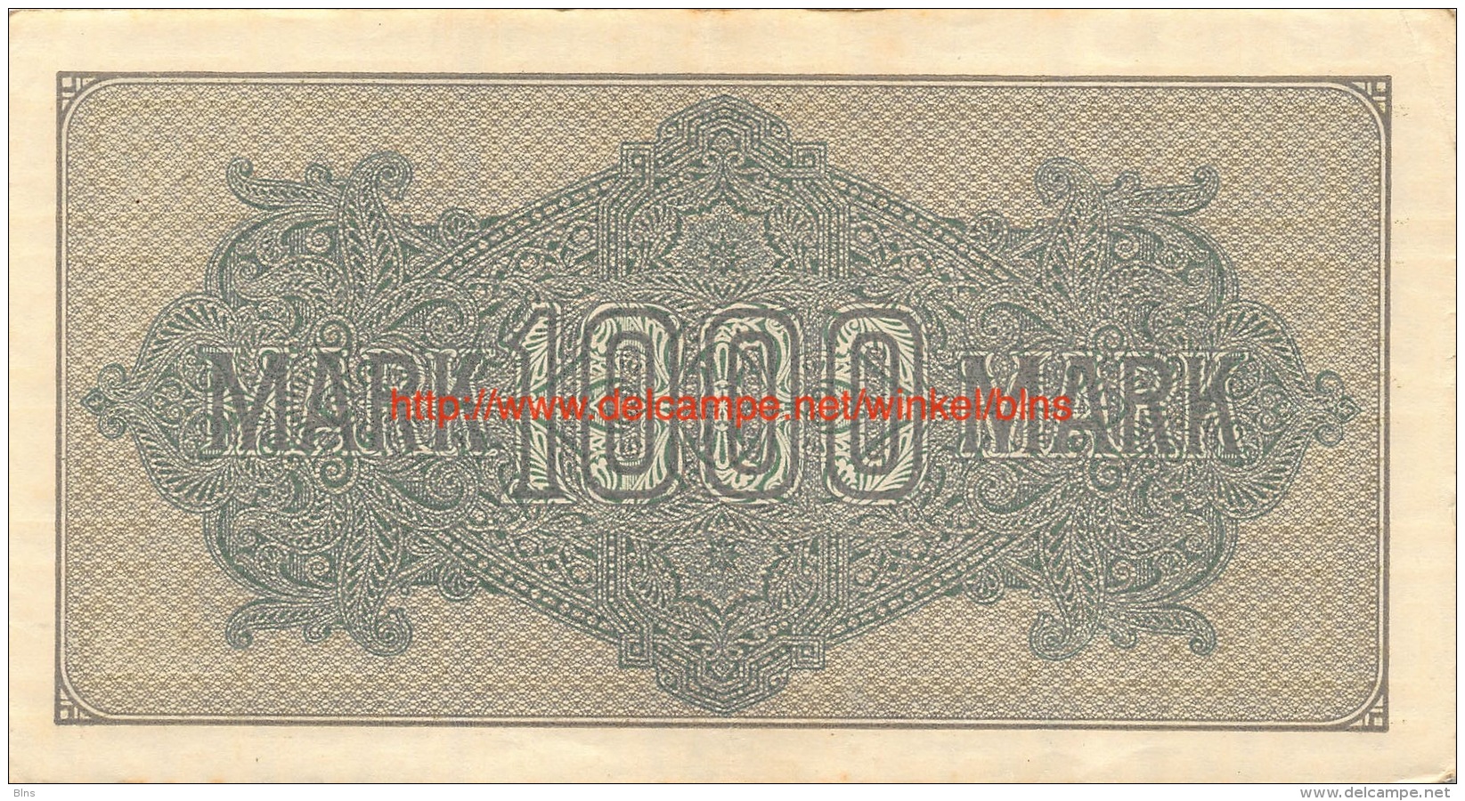 Tausend Mark 1000 Reichsbanknote 1922 - 10000 Mark