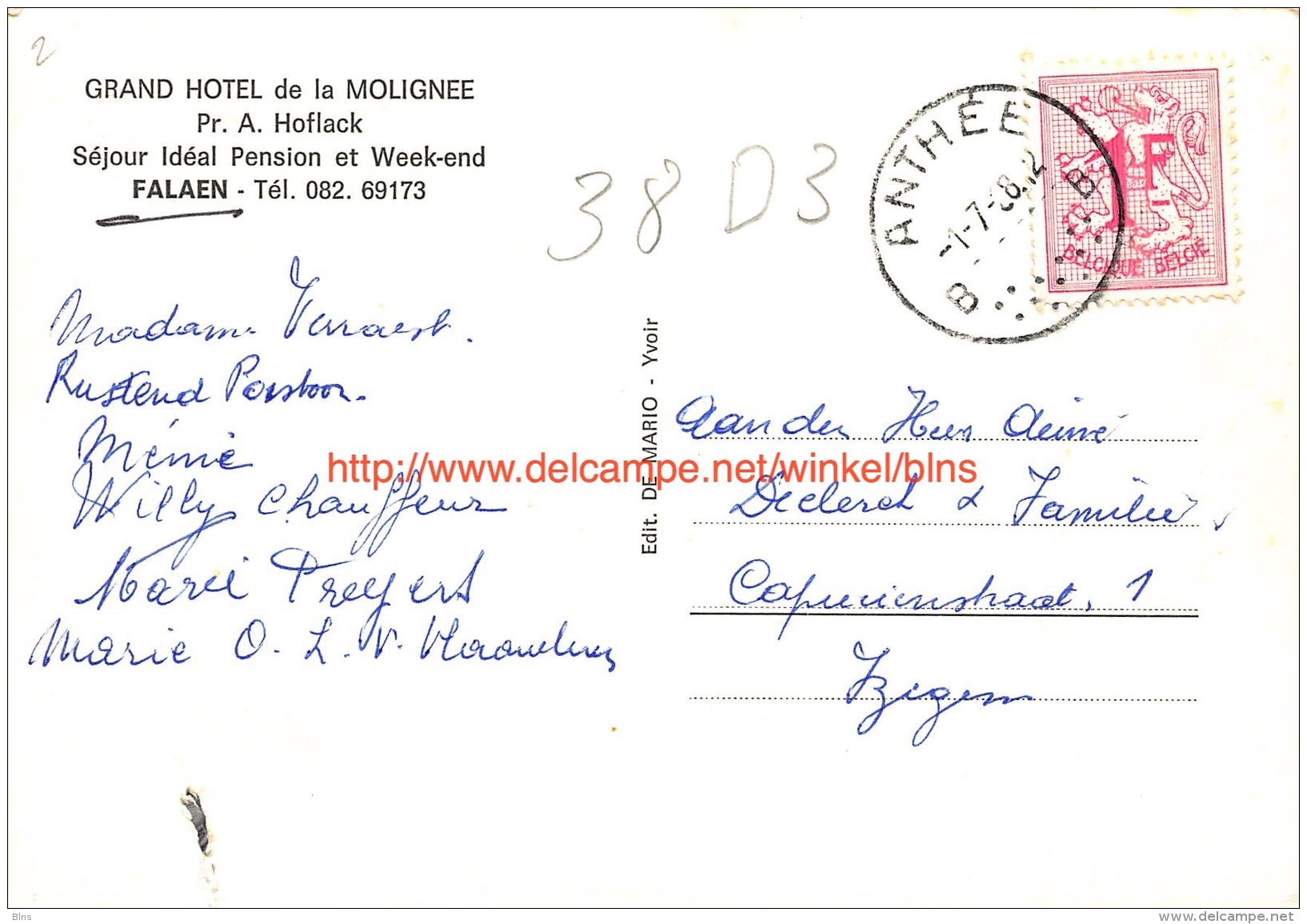 1968 Grand Hôtel De La Molignee - Falaen - Onhaye