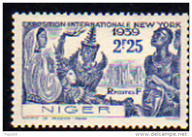 Niger N° 68  XX  Exposition Internationale De New York : 2 F. 25 Outremer Sans Charnière, TB - Unused Stamps