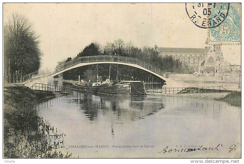 N-16 1583 : CHALONS SUR MARNE  VUE DU CANAL  PENICHE. VOIE NAVIGABLE. - Châlons-sur-Marne