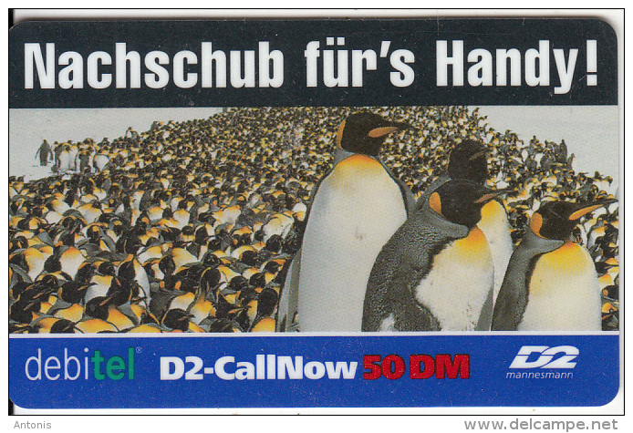 GERMANY - Pinguins, D2 Prepaid Card 50 DM, Exp.date 12/01, Used - Pinguins