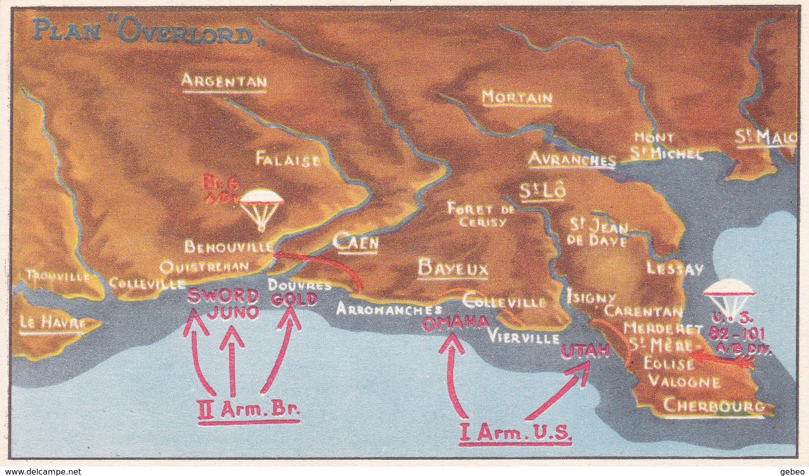 DEBARQUEMENT // 6 Juin 44 // LA CARTE - Guerre 1939-45