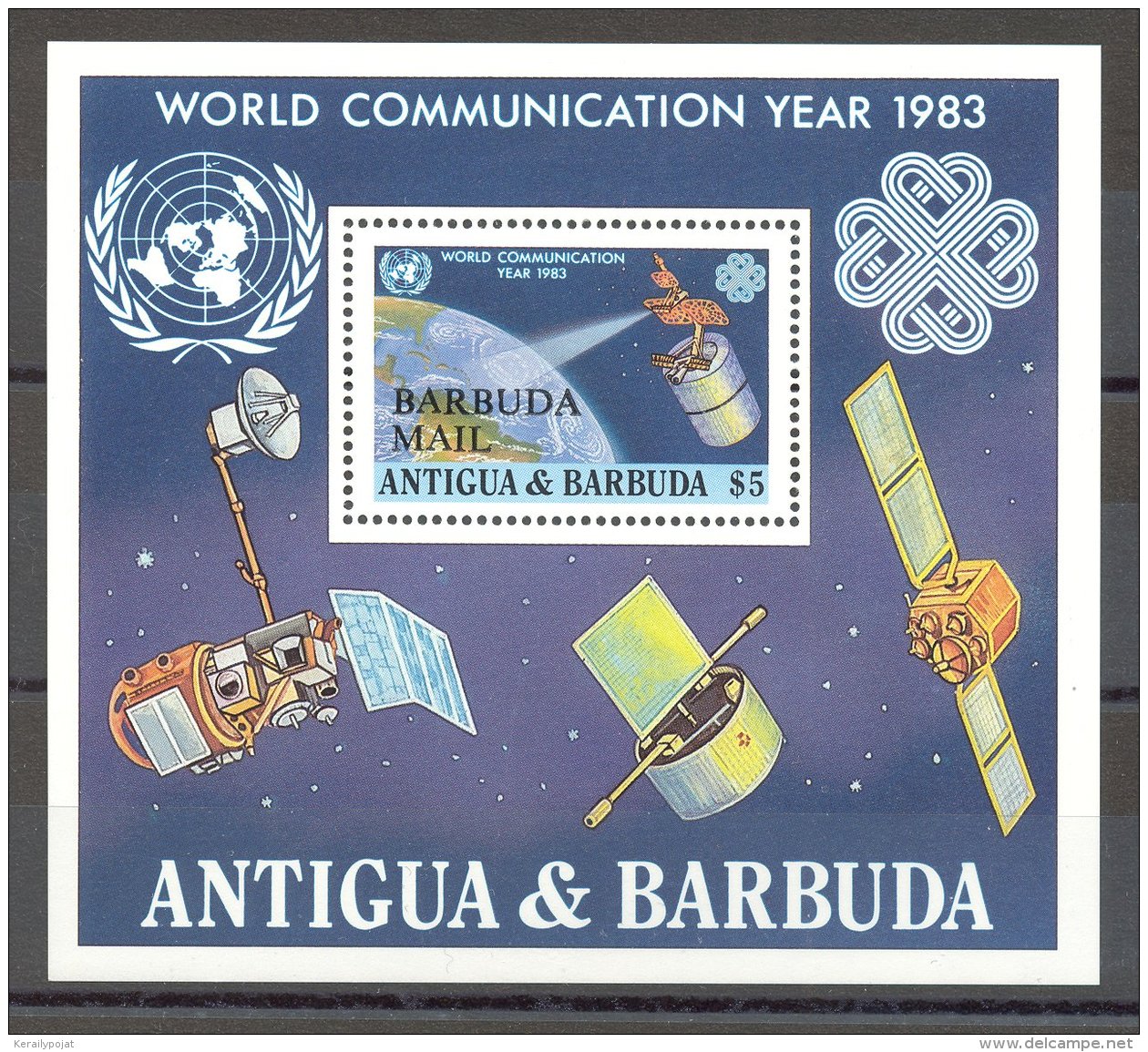 Barbuda - 1983 World Communication Year Block MNH__(TH-16635) - Antigua E Barbuda (1981-...)