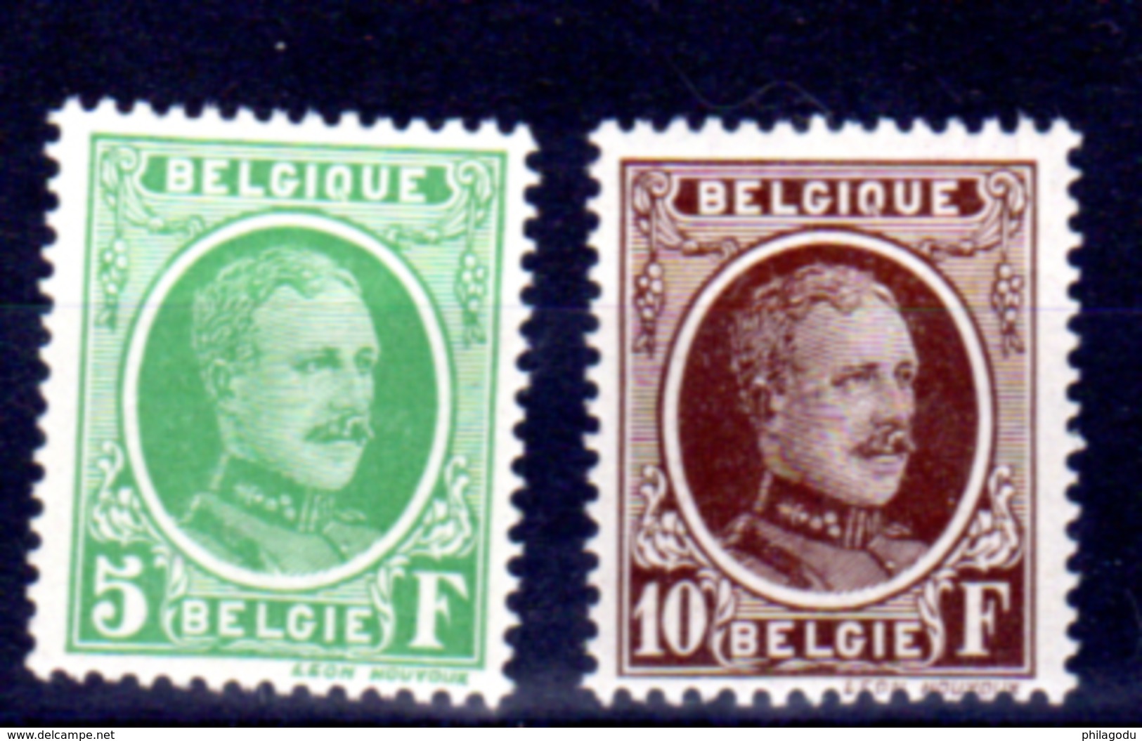 209 / 210 ** Albert 1er, 5 Et 10 Francs Houyoux,TB Sans Charnière Postfrich , Cote2019= 435 &euro;, - Neufs