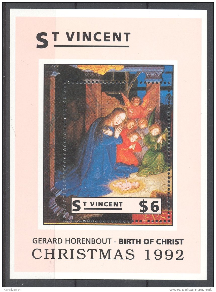 St.Vincent - 1992 Christmas Block (3) MNH__(TH-17103) - St.Vincent (1979-...)