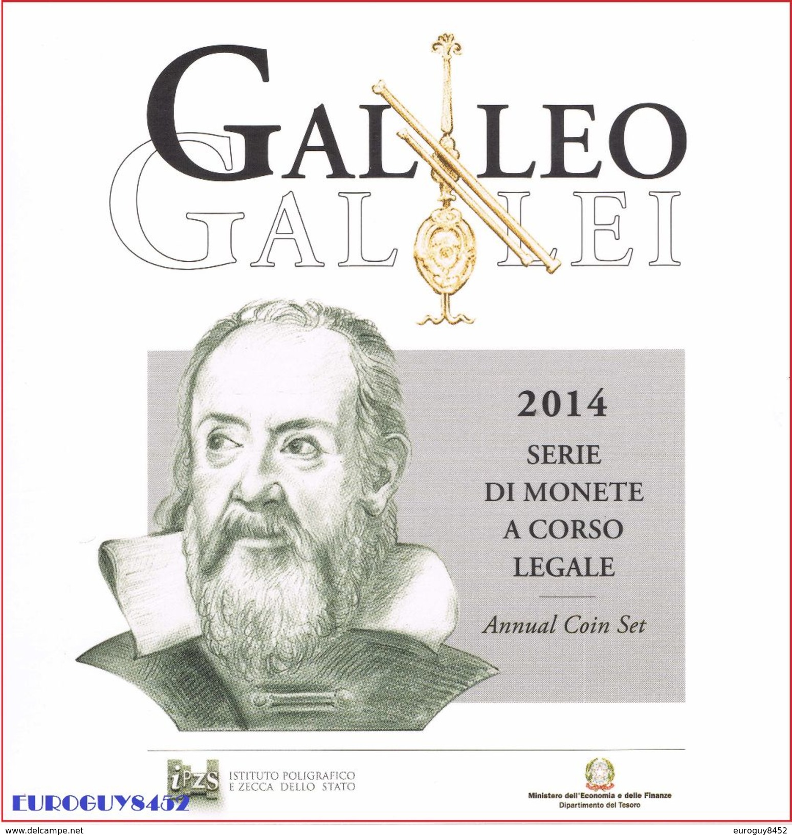 ITALIE - BU SET 2014 - GALILEO GALILEI - 9 MUNTEN - Italie