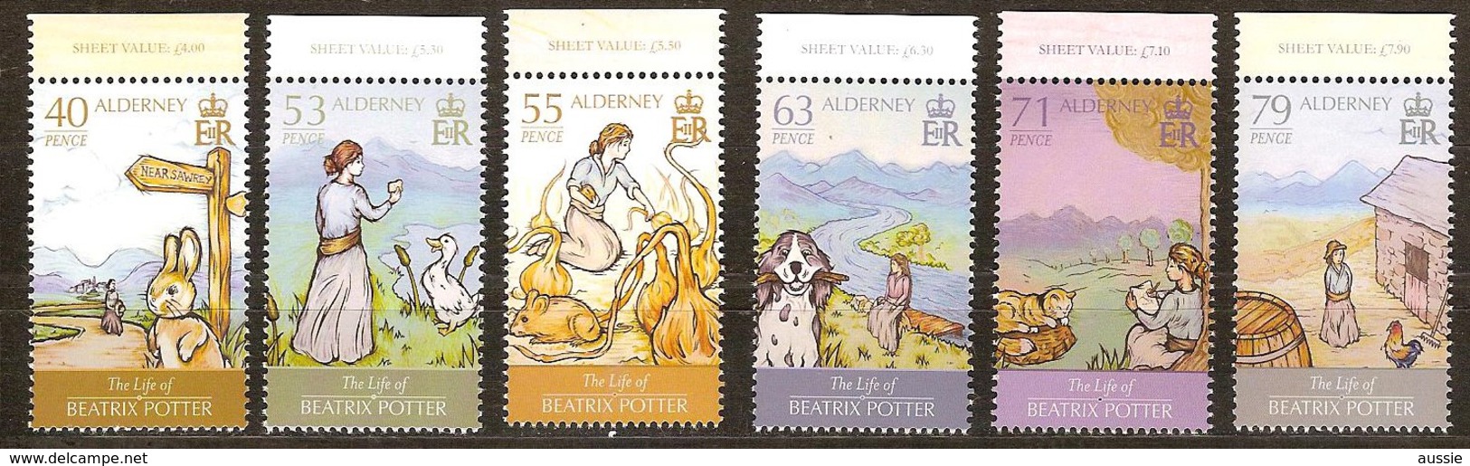 Aurigny Alderney 2013 Yvertn° 478-483 *** MNH Cote 12,70 Euro The Life Of Beatrix Potter - Alderney