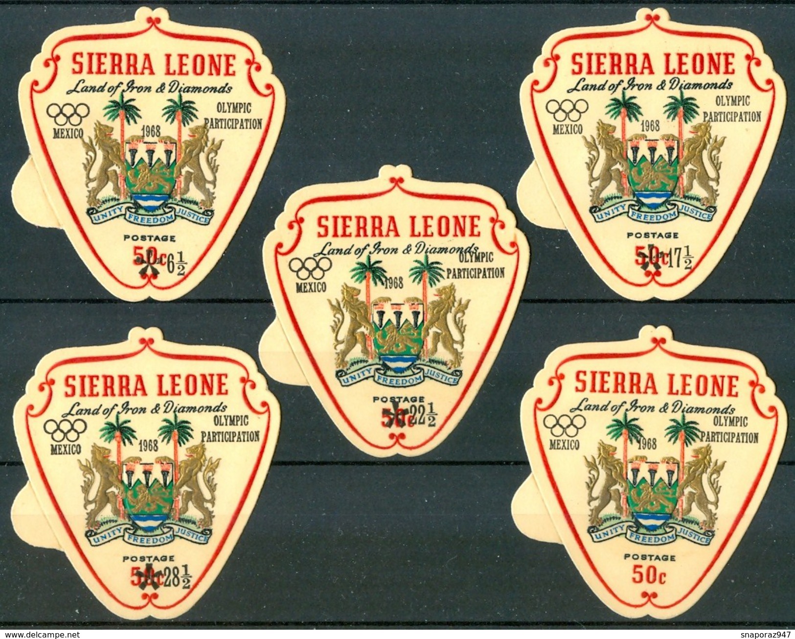 1968 Sierra Leone"Mexico 68"Olimpiadi Olyimpic Games Jeux Olympiques Ordinary + Airmail Set MNH** Car27 - Sierra Leone (1961-...)