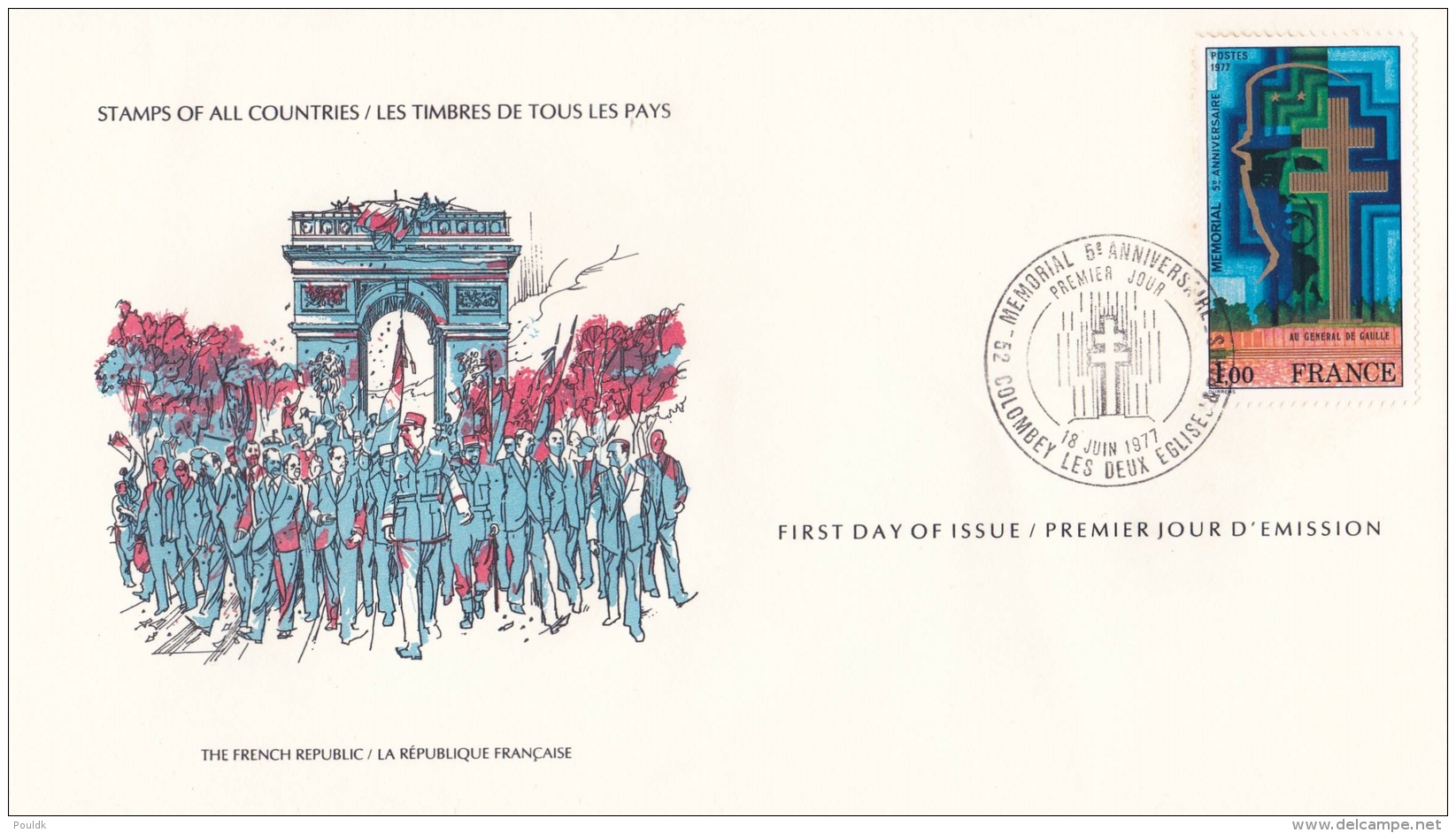 France FDC 1977 Stamps Of All Countries (L78-29) - Altri & Non Classificati