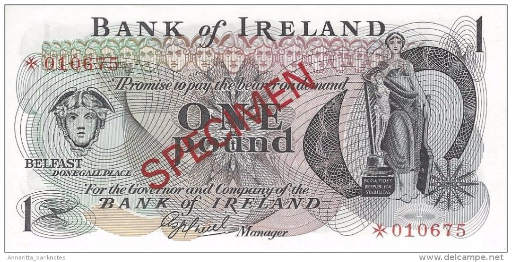 NORTHERN IRELAND 1 POUND ND (1979) P-61cs UNC SPECIMEN NUMISMATIC PRODUCTS &#9733;010675 - 1 Pond