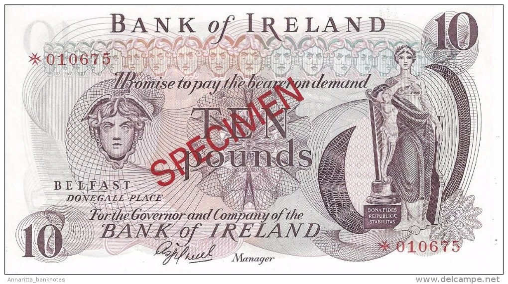 NORTHERN IRELAND 10 POUNDS ND (1979) P-63cs UNC SPECIMEN NUMISMATIC PRODUCTS &#9733;010675 - 10 Pounds