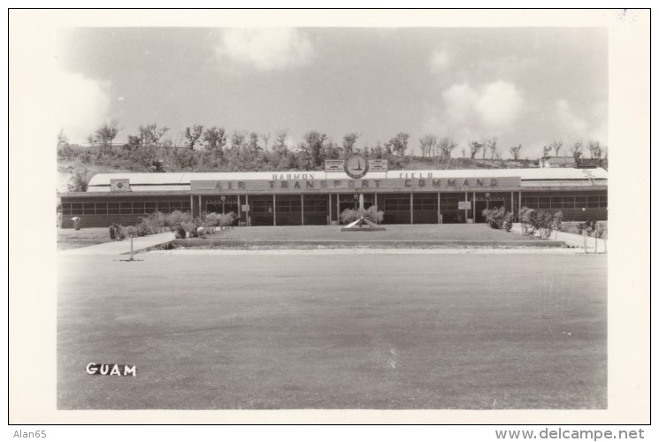 Harmon Field Guam, Air Transport Center Building, C1940s Vintage Real Photo Postcard - Guam