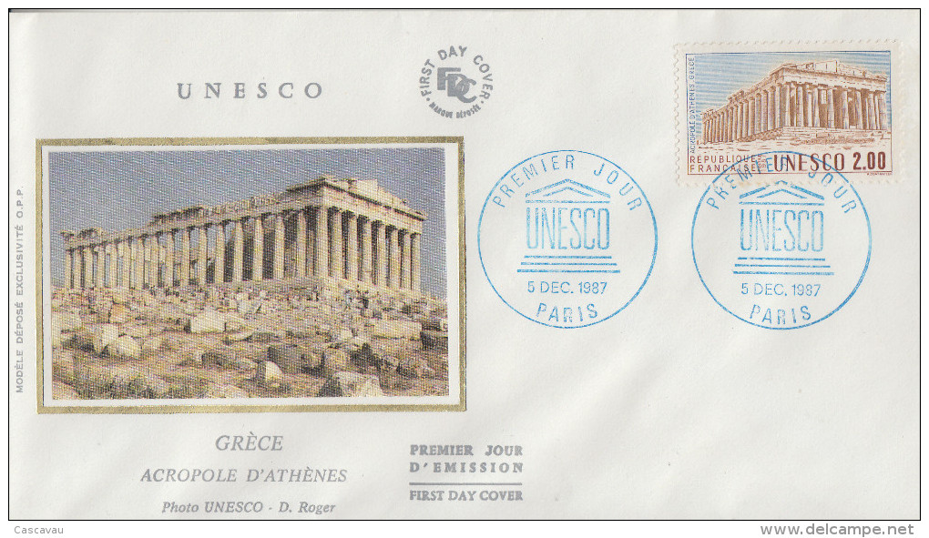 Enveloppe  FDC   1er  Jour   Acropole  D´ ATHENES   GRECE   UNESCO    1987 - 1980-1989