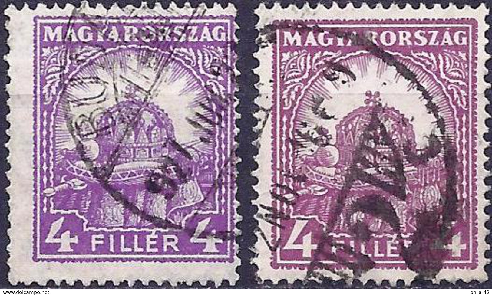Hungary 1926/28 - Holy Crown Of St. Stephen ( Mi 414B/444B - YT 382A/409 ) Perf. 15 - Gebraucht