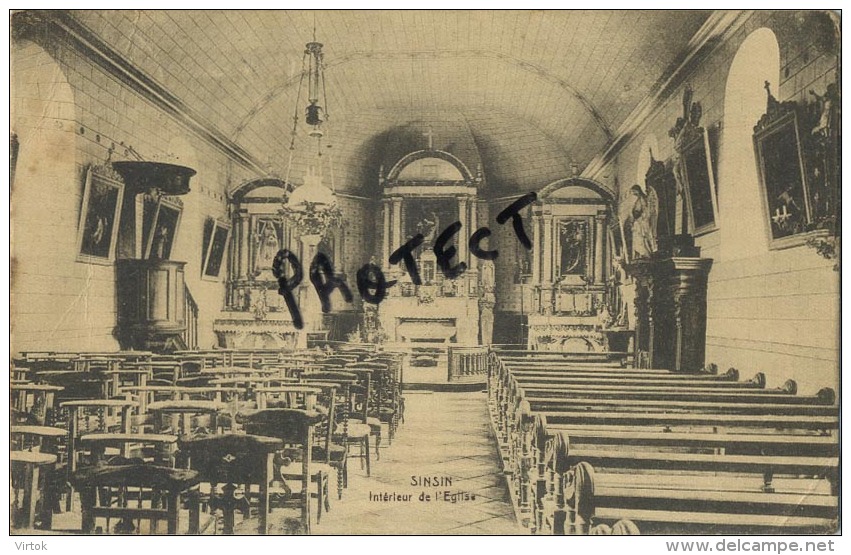 Sinsin :  Intérieur De L'église     (  Ecrit 1924 Avec Timbre ) - Somme-Leuze