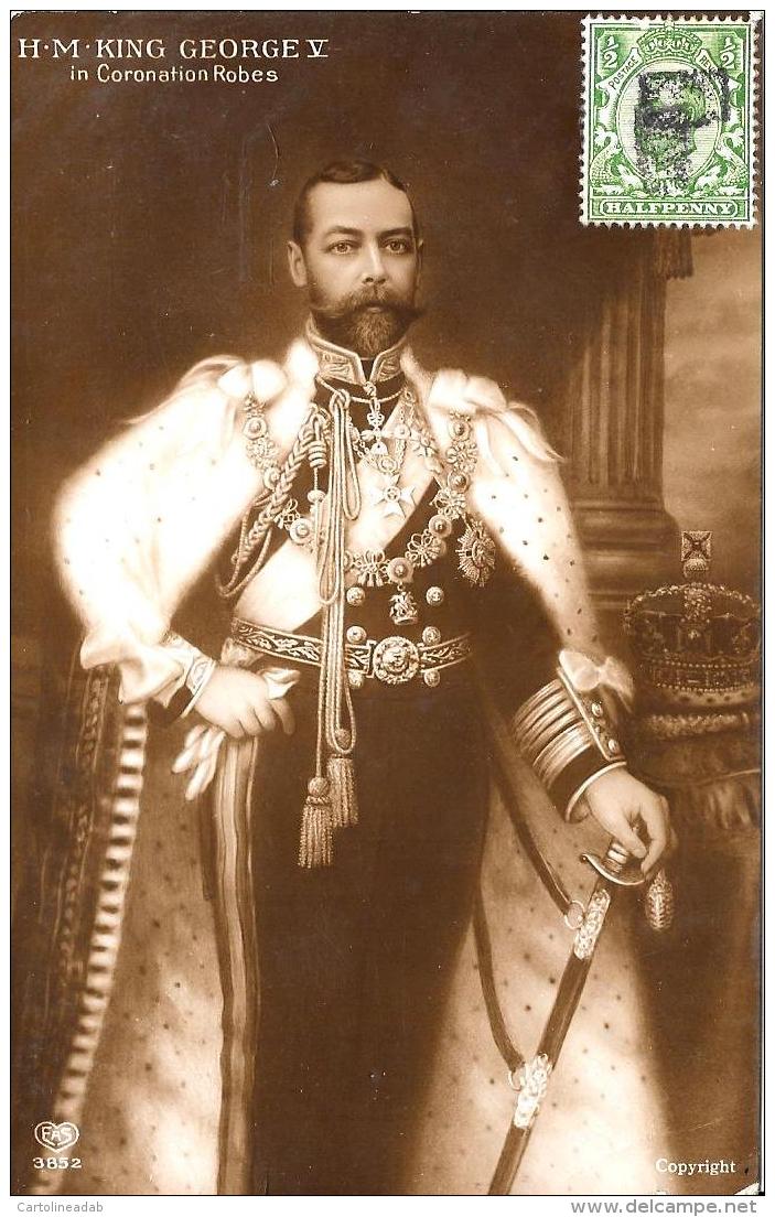 [DC3315] CPA - H. M. KING GEORGE V IN CORONATION ROBES - Viaggiata 1912 - Old Postcard - Familias Reales