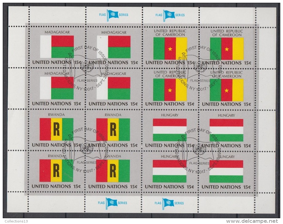 NATIONS UNIES - NEW YORK - 316/331 Obli (4 Feuilles) Cote 47 Euros Depart à 10% - Oblitérés