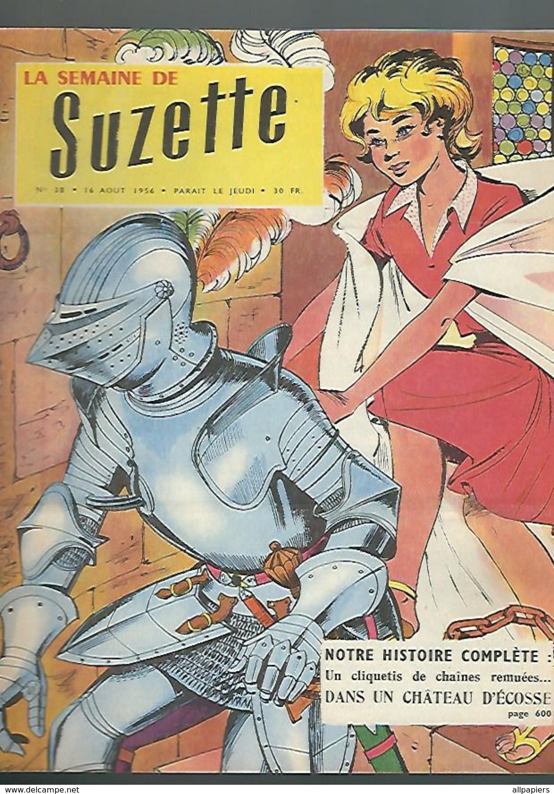 La Semaine De Suzette N°38 L'animal Fabuleux - Le Chevalier Noir - Dans Un Château D'écosse - Maison D'or De 1956 - La Semaine De Suzette