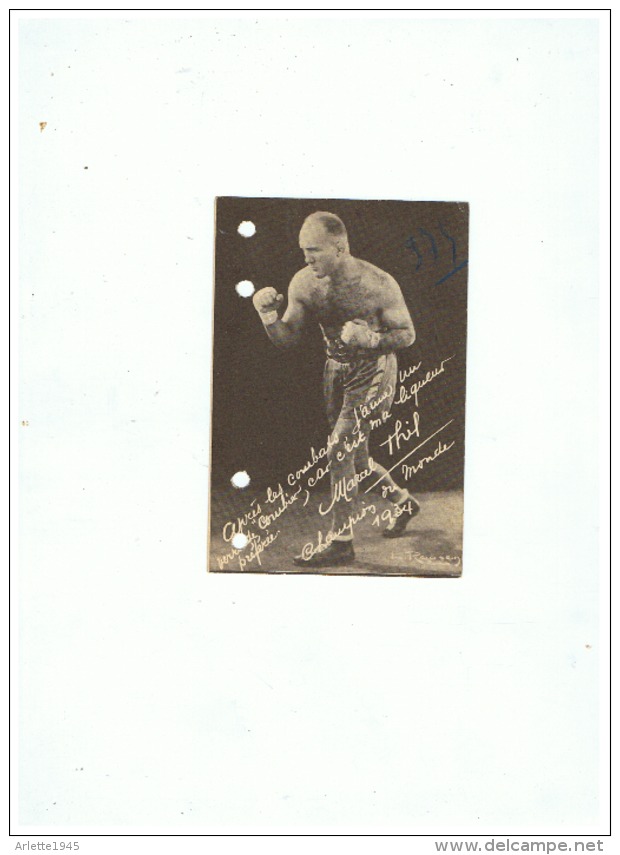 MARCEL THIL  CHAMPION DU MONDE 1934 - Handtekening