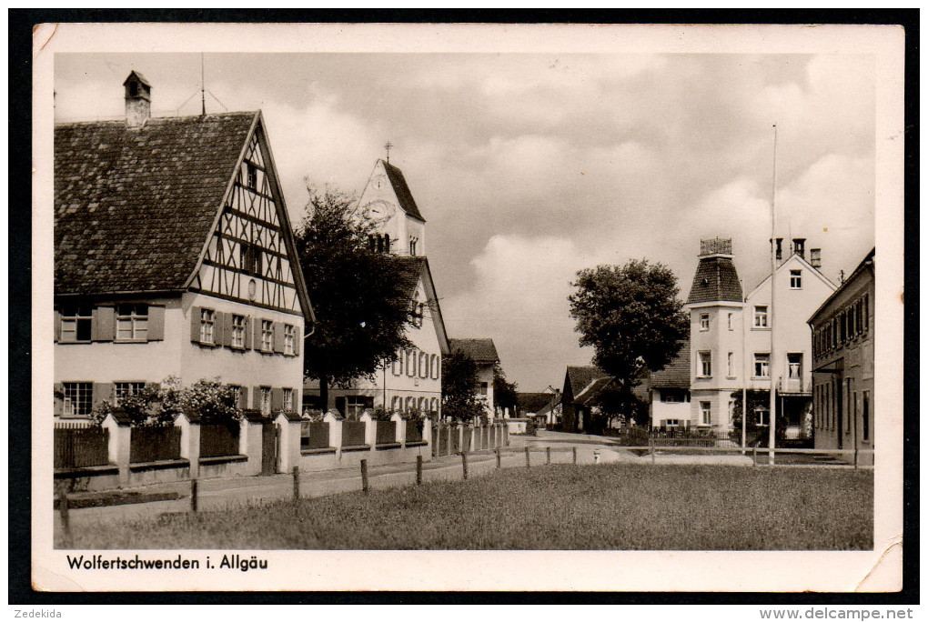 6754 - Alte Foto Ansichtskarte - Wolfertschwenden I. Allgäu - Gel 1954 - Hauber - Memmingen