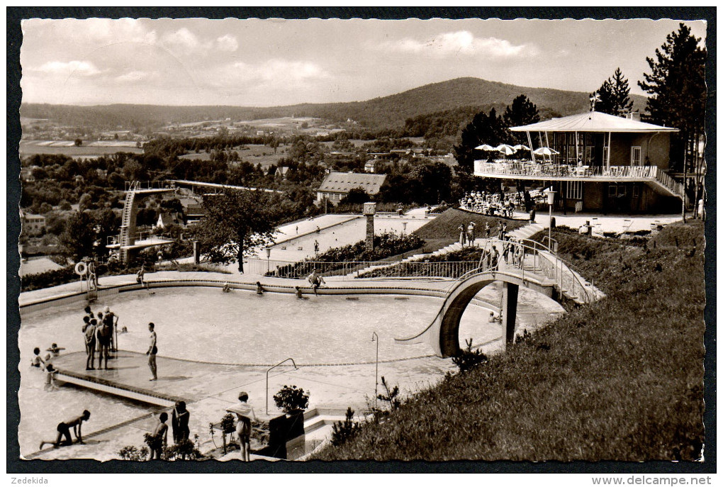 6758 - Alte Foto Ansichtskarte - Bad Kissingen - Schwimmbad - Gel 1957 - Cramer - Bad Kissingen