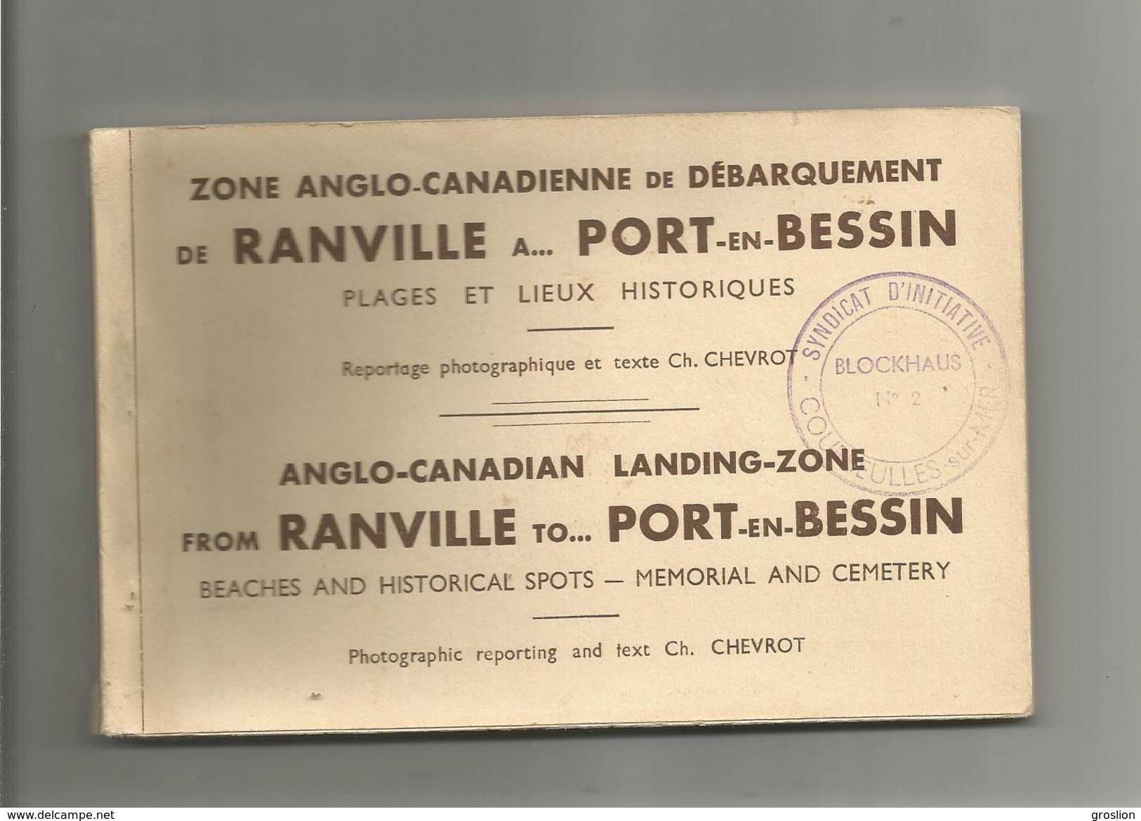 CARNET DE 18 CARTES DE LA ZONE ANGLO CANADIENNE DE DEBARQUEMENT DE RANVILLE A PORT EN BESSIN CALVADOS (PHOTOS CHEVROT) - Guerre 1939-45