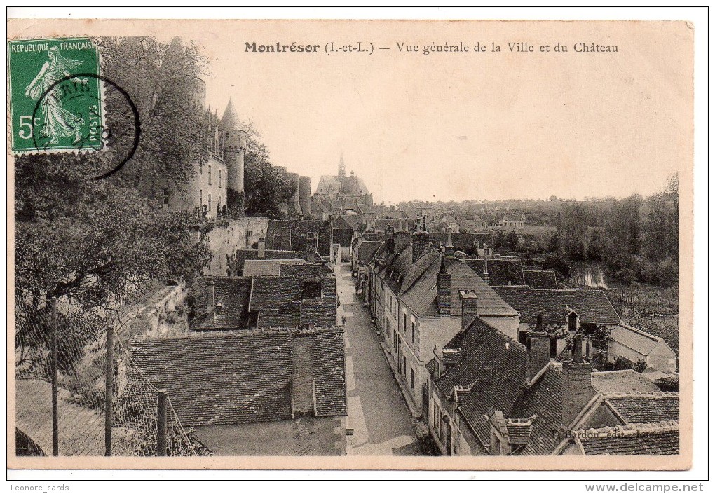 CPA.37.1908.Montésor.Vue Générale De La Ville Et Du Chateau. - Montrésor