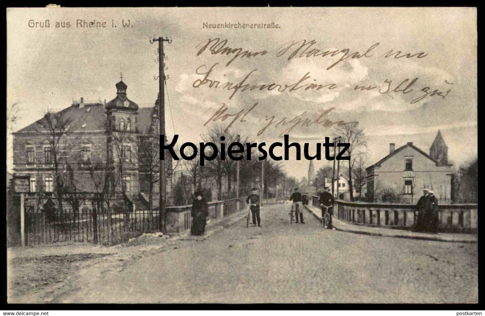 ALTE POSTKARTE GRUSS AUS RHEINE WESTFALEN NEUENKIRCHENERSTRASSE 1915 Neuenkirchener Strasse Postcard Ansichtskarte Cpa - Rheine